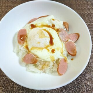 朝食☆ウインナーエッグ丼